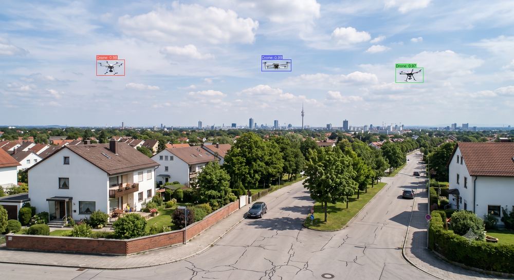 Real-time drone detection against a residential skyline