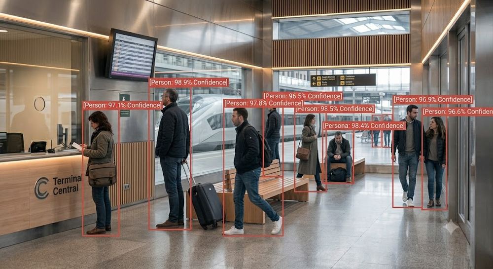 Person detection and tracking in a train station
